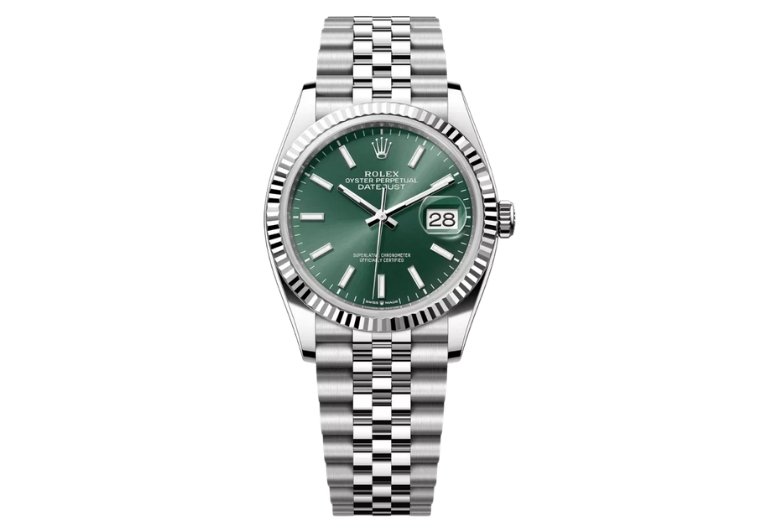Rolex Datejust 36mm White Gold Mint Green - Image 3
